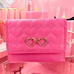 Juicy Couture Pink Heart Quilted Wallet Heart Charm Cute & Girly Fashion